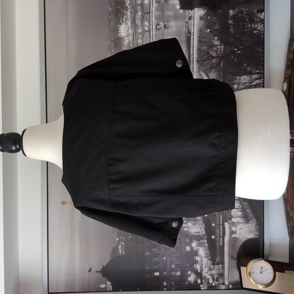 Michel Studio Black Boxy Button Down Cropped Shirt,Size 18. - Picture 6 of 9